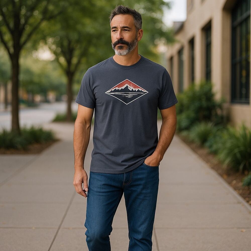 Eddie Bauer Men's T-Shirts Set Dark Blue Light Gray 2 Pack NWT - Picture 4 of 5